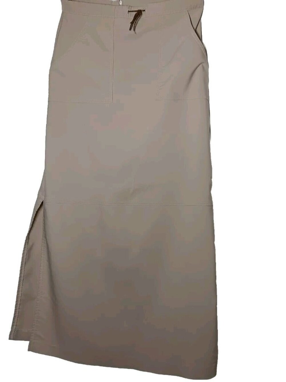 First Option Skirt Size 8 Beige Tan Stretch Long Minimalist Natural Slim